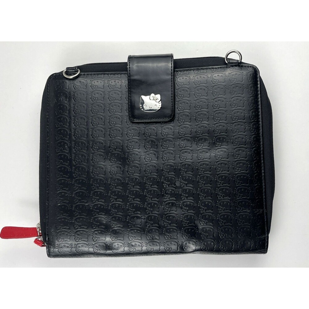 Hello Kitty Case Black iPad Tablet Portfolio #KT43488 Pocket Strap Messenger Bag - Picture 2 of 15